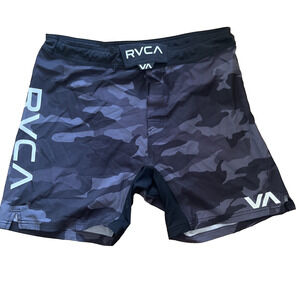 RVCA Fight Scrapper black gray Camo MMA BJJ Combat Shorts mens size 34